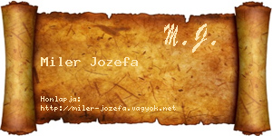 Miler Jozefa névjegykártya